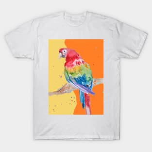 Parrot Watercolor Painting Macaw - Yellow Orange T-Shirt